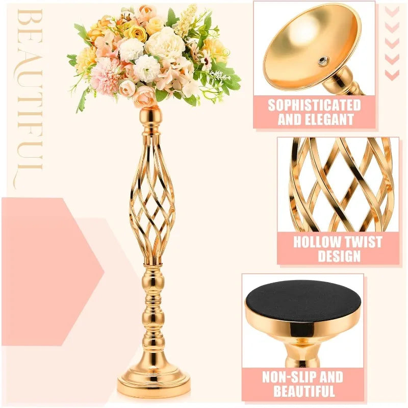 20 Pcs Tall Metal Flower Vase Candle Holder Decor