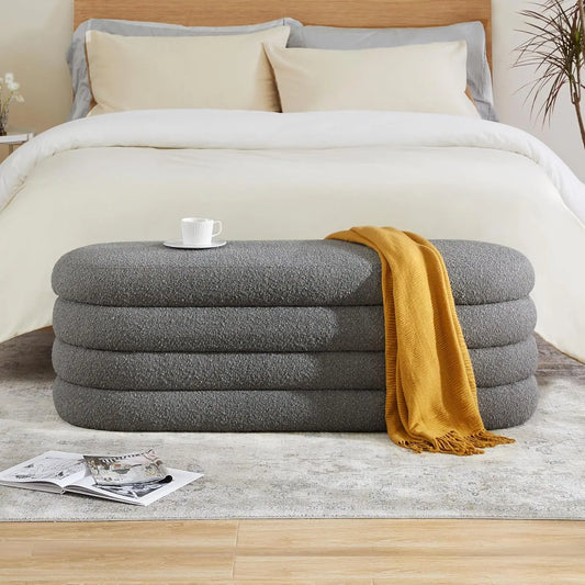 ANGDUO Fabric Storage Ottoman Bench for Home Organization