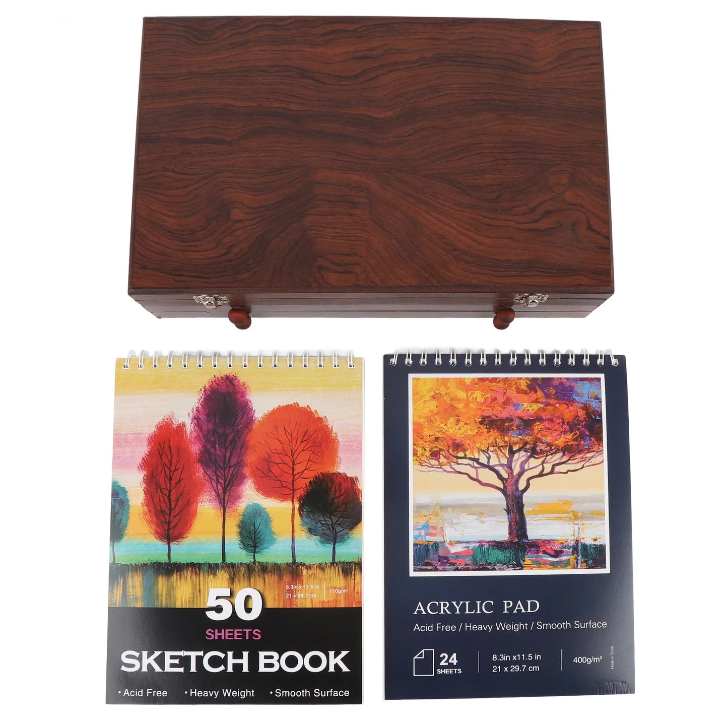 Handle 142 Piece Painting And Drawing Kit In Wood Box