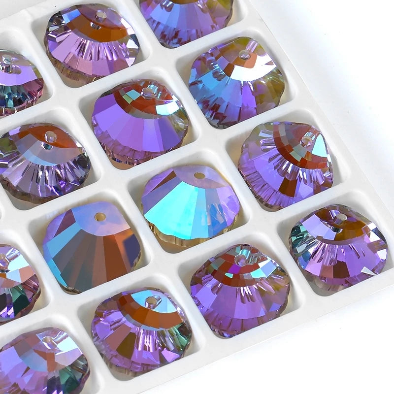 QIAO Shell Crystal Charms Beads 12Pcs Jewelry Making Kit