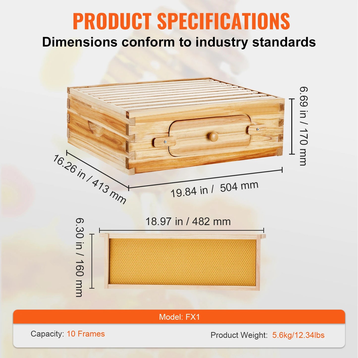 SucceBuy Natural Cedar Langstroth Beehive Deep Box Kit