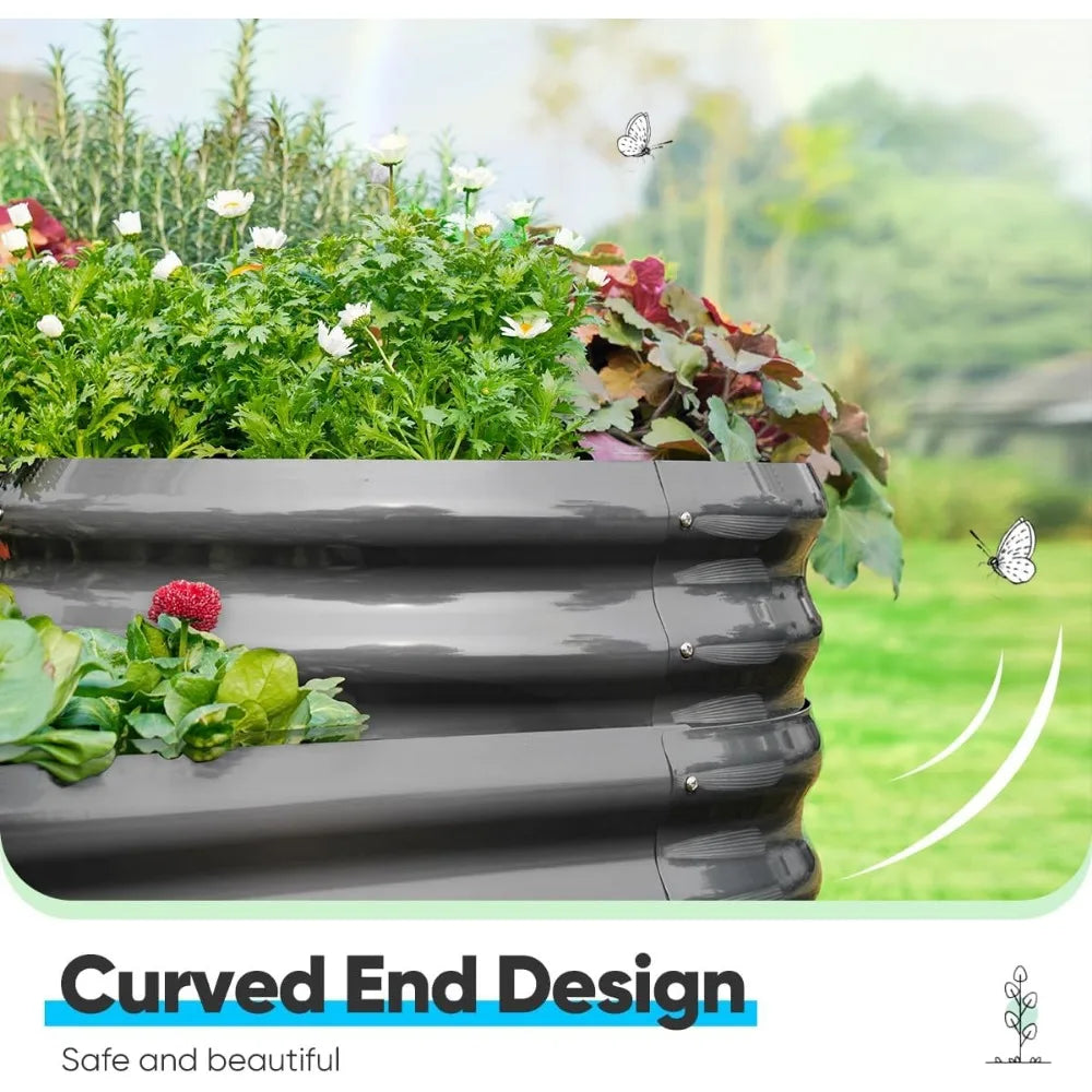 Quictent Galvanized Tiered Raised Garden Bed Kit for Outdoor Plants