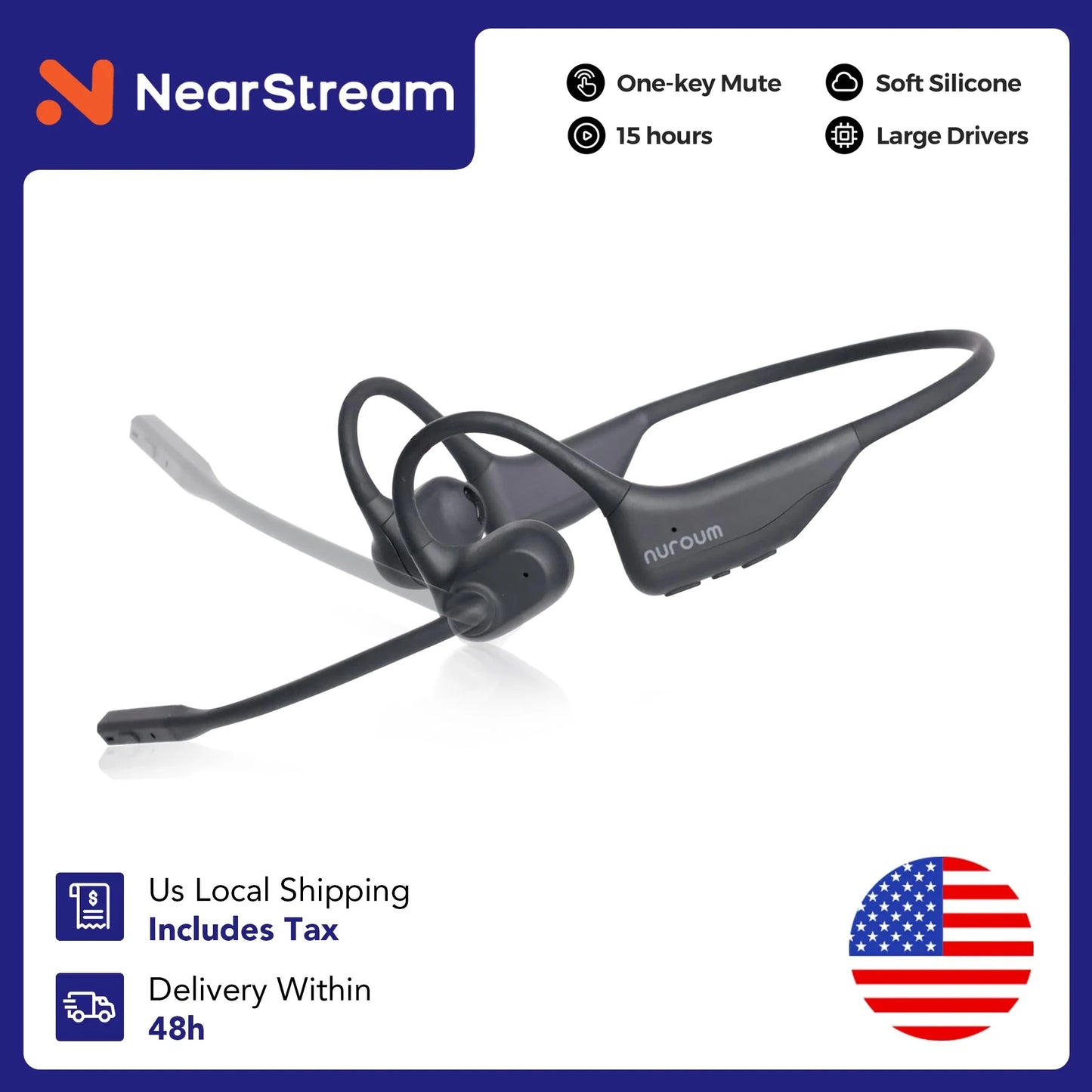 Nearstream Wireless Open Ear Bluetooth 5.3 MultiPoint