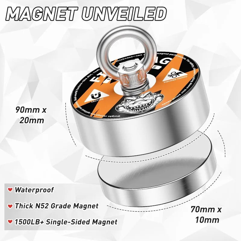 Strong Fishing Magnet Kit with Carry Case and Accessories