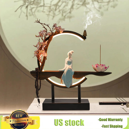 Bymaocar Zen Backflow Incense Burner Set For Living Rooms