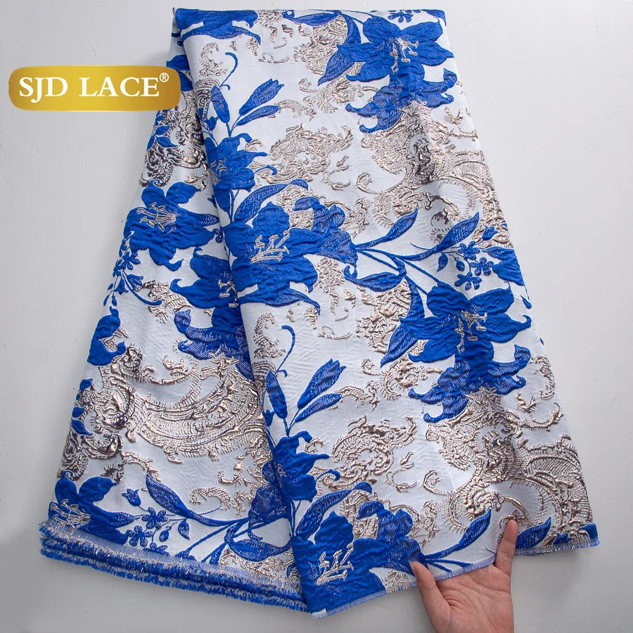 SJD LACA Nigerian Brocade Lace Damask Jacquard Fabrics