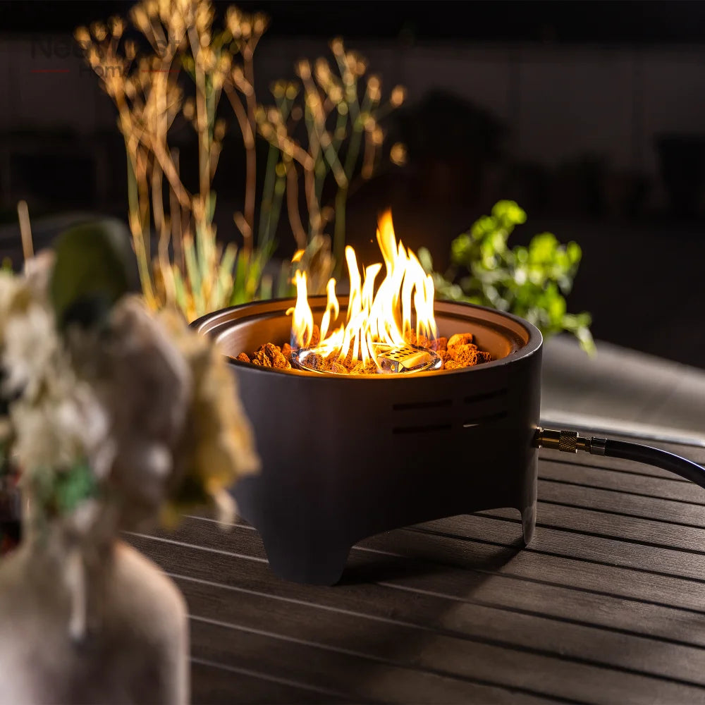 Portable 15 Inch Tabletop Fire Pit for Camping and Patio Use