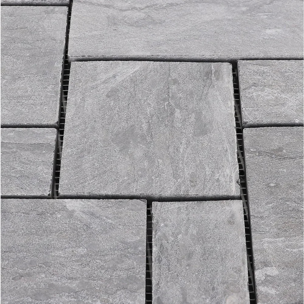 Slate Stone Interlocking Outdoor Patio Tiles 12x12 18 Pack
