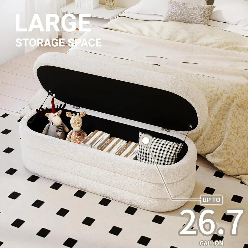 ANGDUO Fabric Storage Ottoman Bench for Home Organization