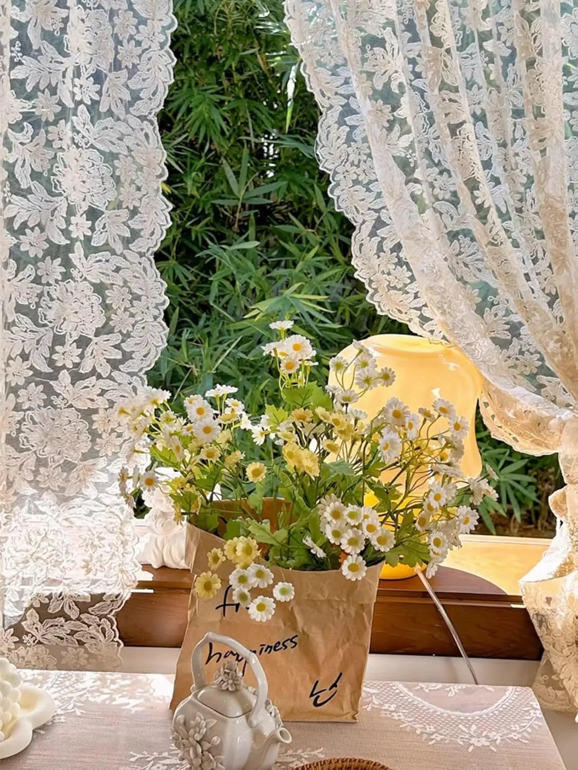 Jessans European Tulle Lace Sheer Curtains for Home