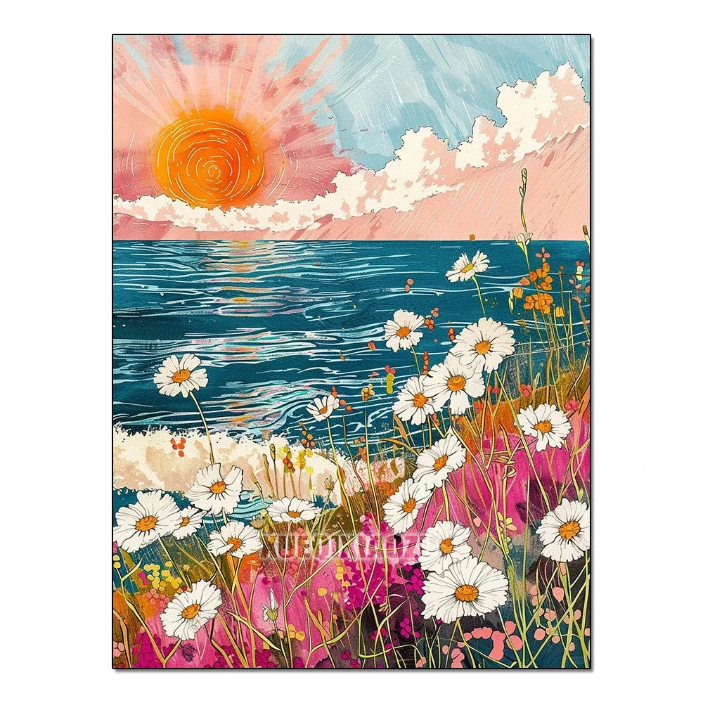 QIZITENG Diamond Painting Sailboat Sunset Mosaic Kit