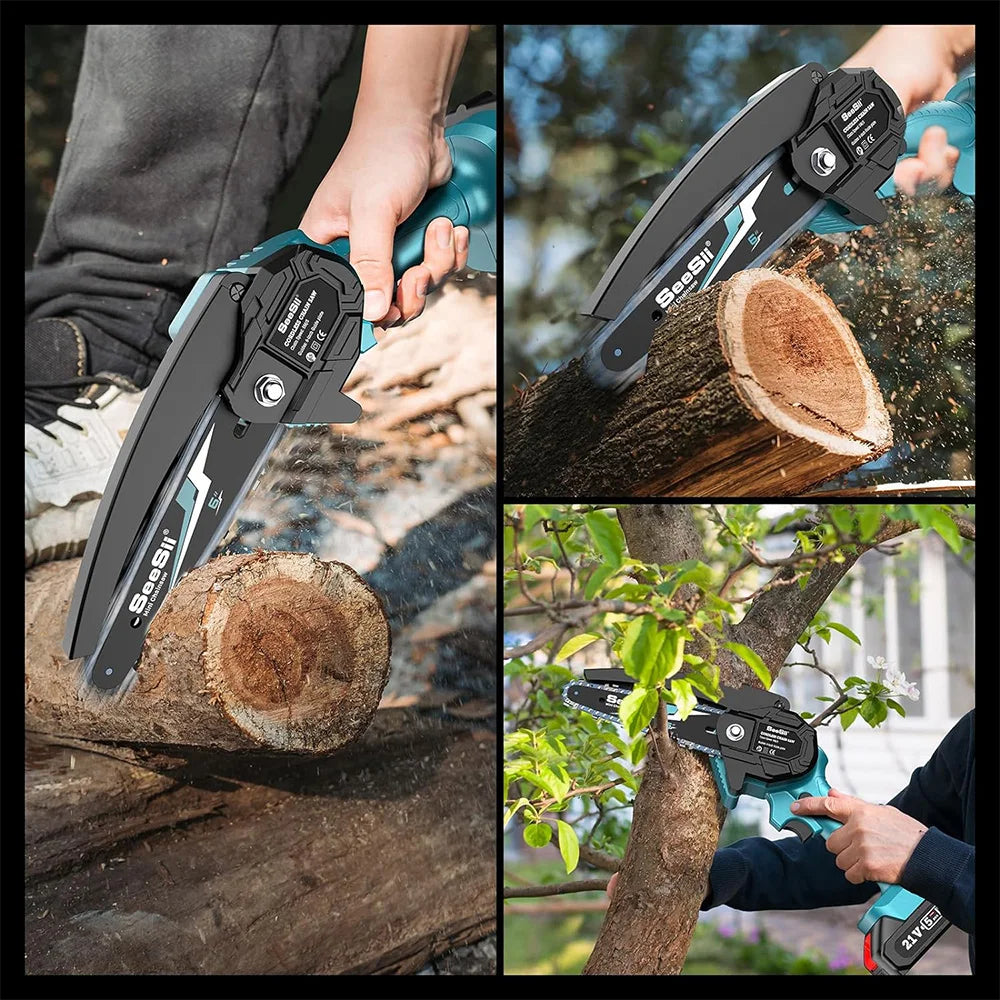 Seesii Cordless Mini Chainsaw for Tree Trimming