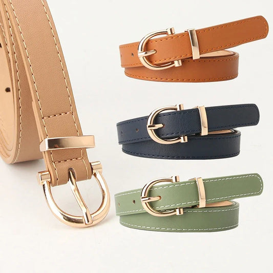 Classic PU Leather Women Belt Buckle Waist Dress Accessory