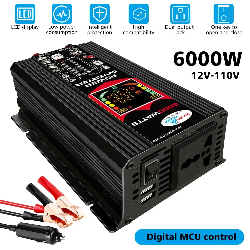 6000W Solar Panel Kit with Inverter and Battery Charger System