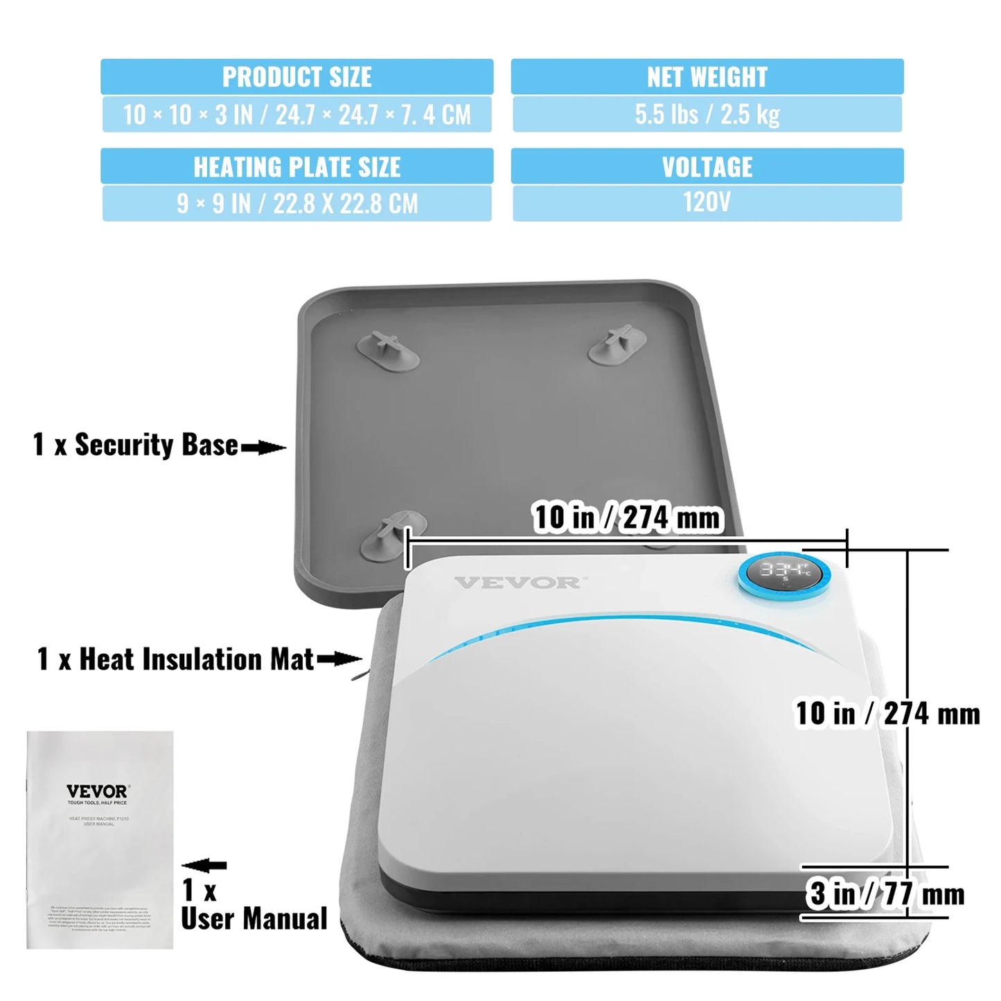 SucceBuy Portable Heat Press For Sublimation T Shirt