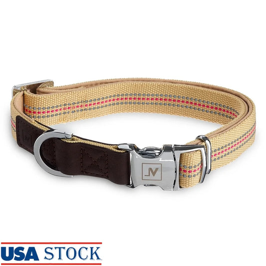 DUTRIEUX Reflective Nylon Dog Collar PU Leather Attachment