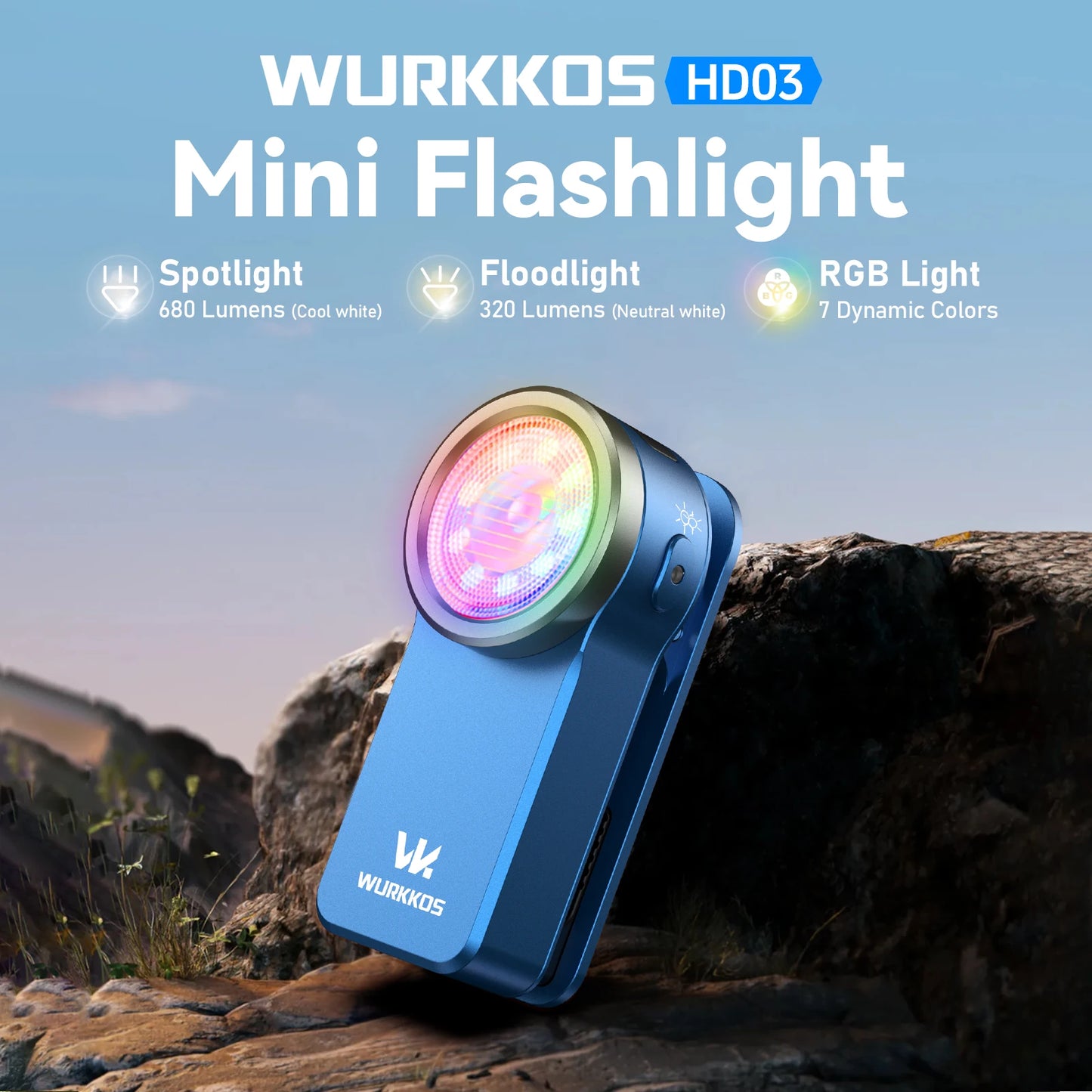 Wurkkos HD03 Clip Light 680LM Rechargeable USB C Torch