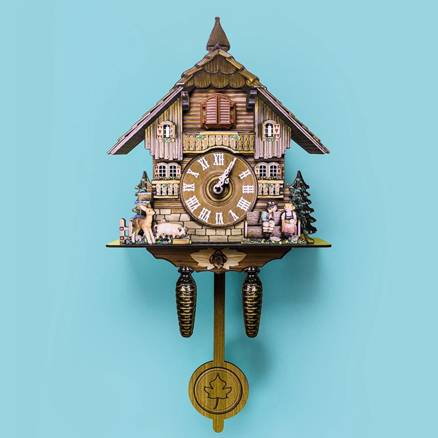 Cuckoo Wall Clock Bird Clock With Swing Alarm Timepiece