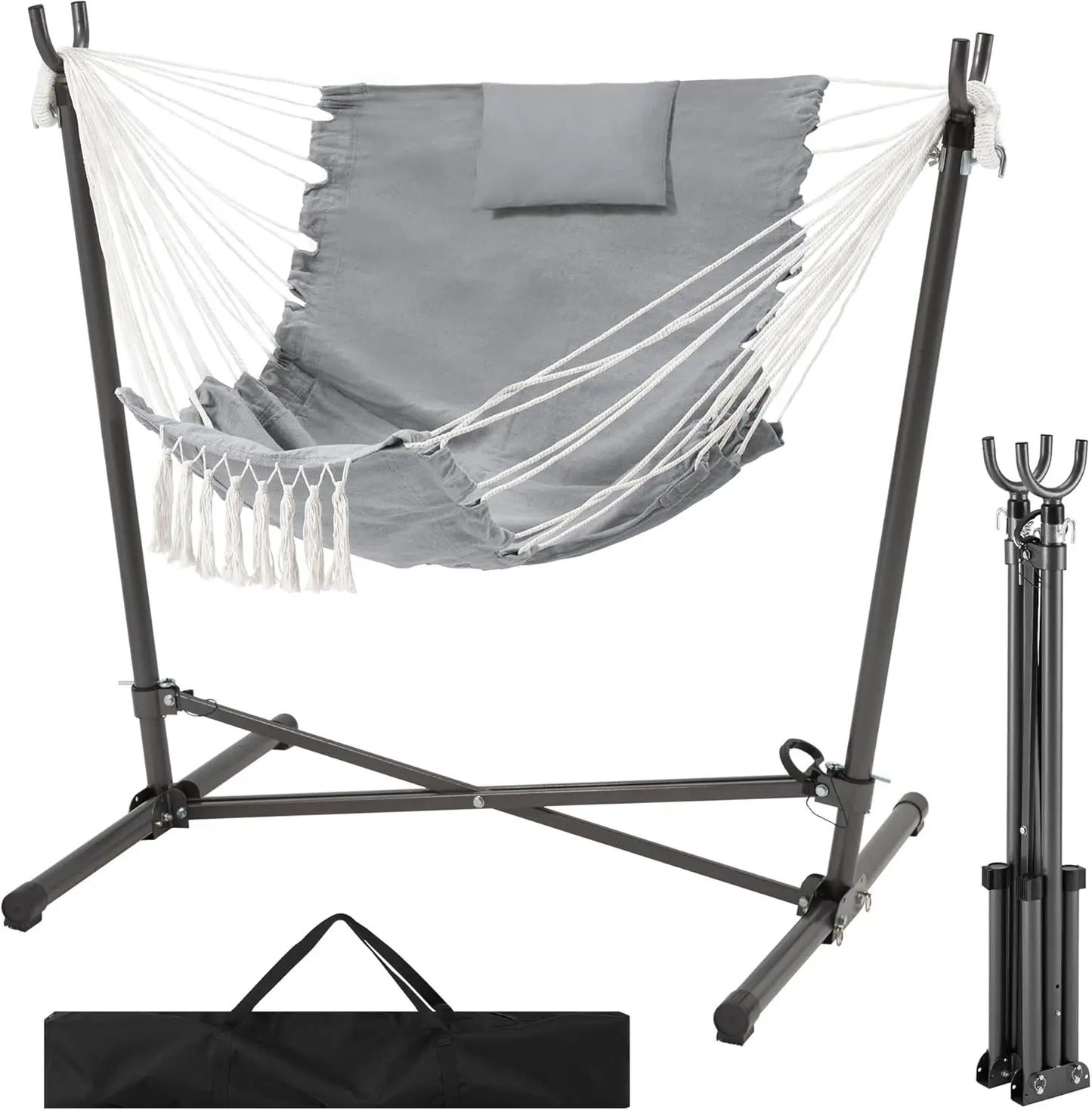 XMSJ Hammock Chair with Stand Adjustable Swing Macrame Boho