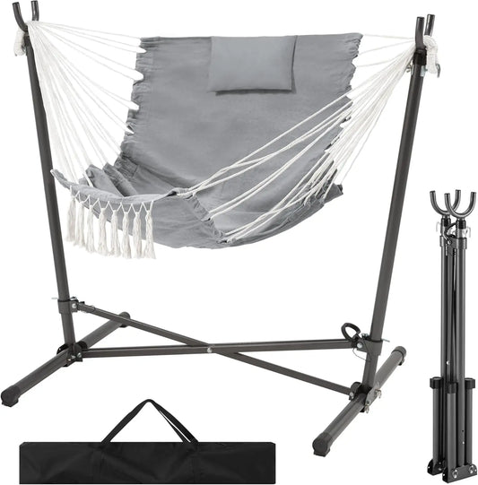 XMSJ Hammock Chair with Stand Adjustable Swing Macrame Boho