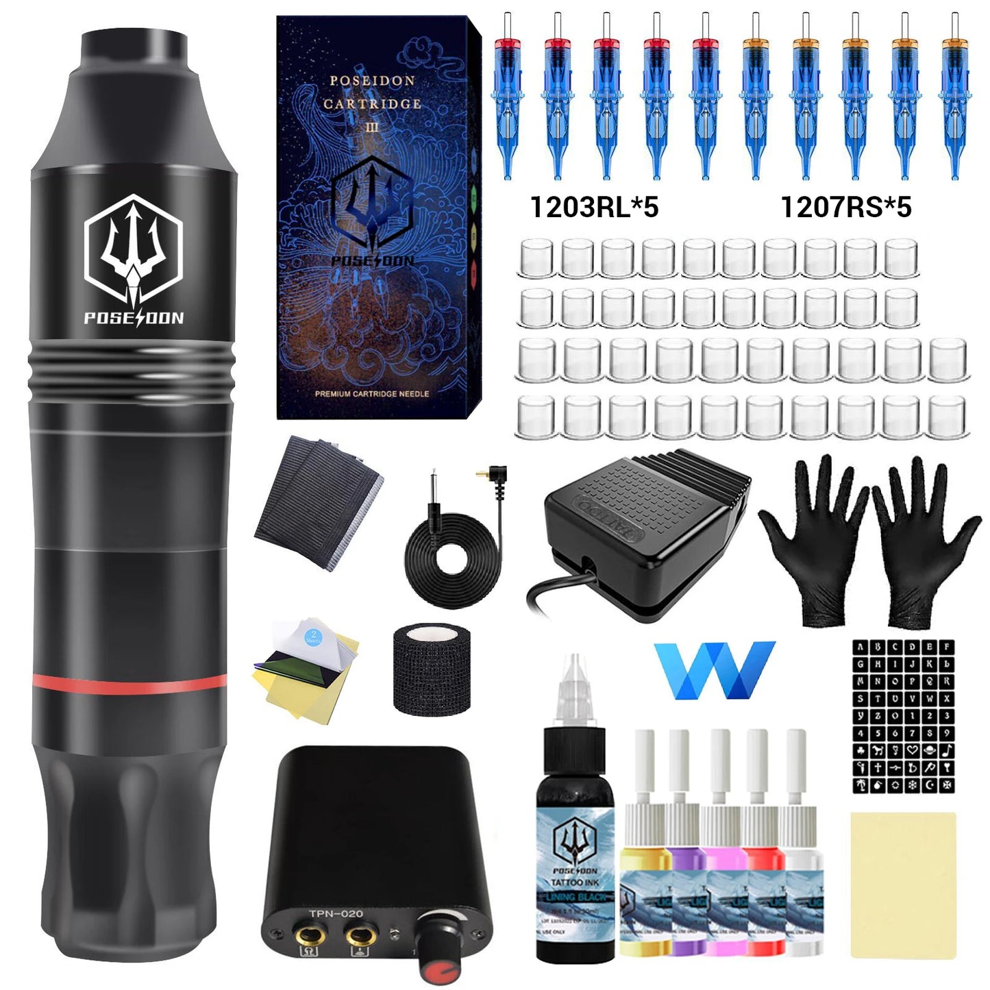 Poseidon High Quality Tattoo Pen Kit with 10PCS Needles