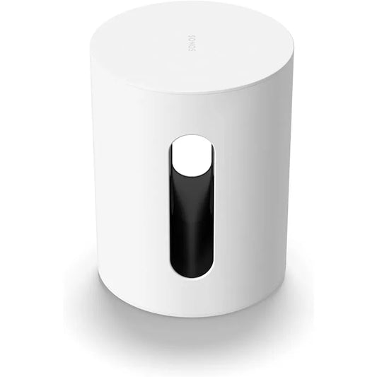 Compact White Wireless Sub Mini Subwoofer for Home Audio
