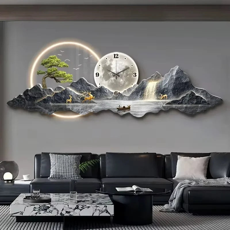 Design Luxury LED Wall Clock Nordic Minimalist Silent Decor