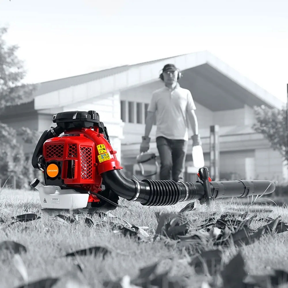 2 Stroke Backpack Gas Powered Leaf Blower with Air Cooling Gasoline Technology for Lawn and Garden Cleanup