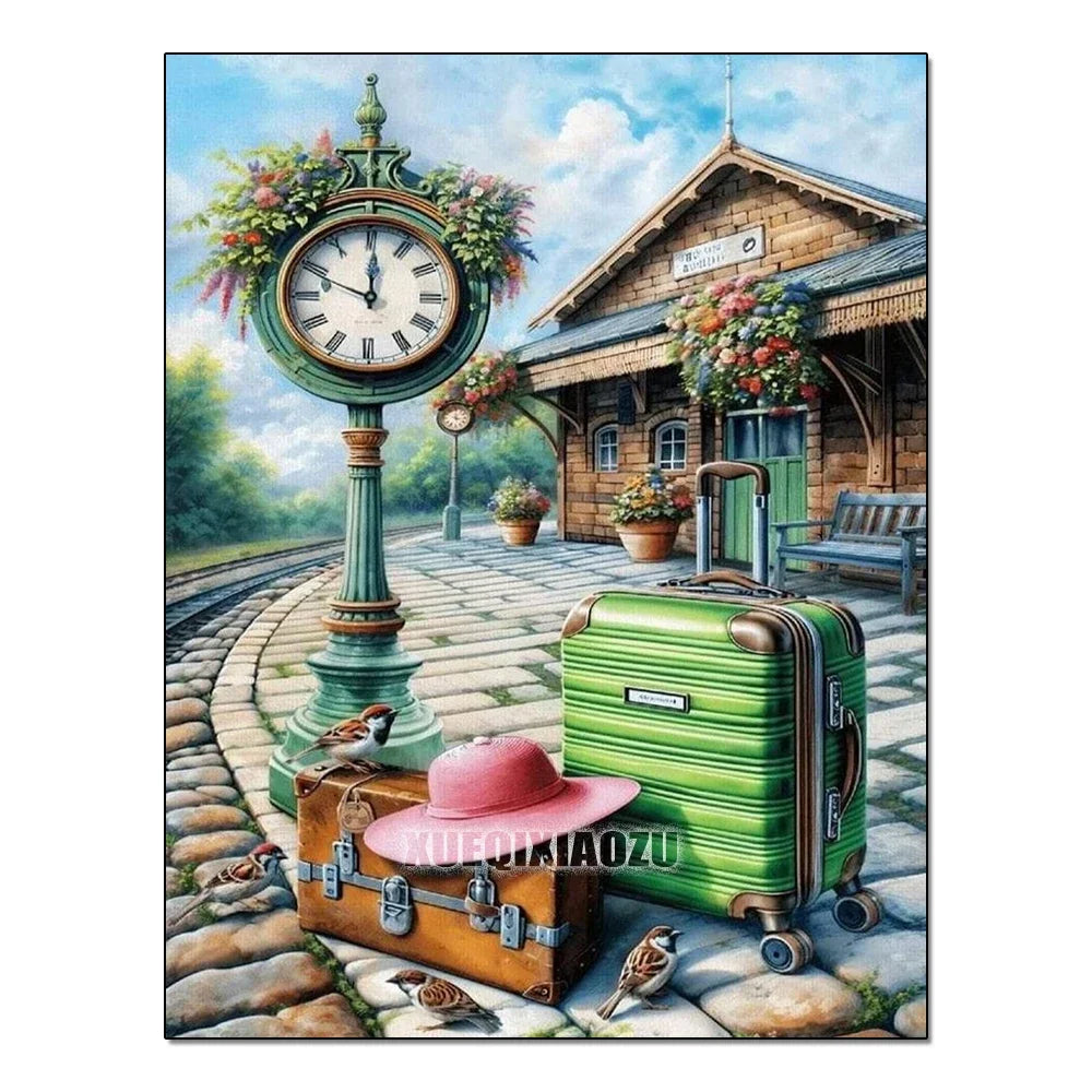 Qiziteng Diamond Painting Sailboat Waves Mosaic Wall Kit