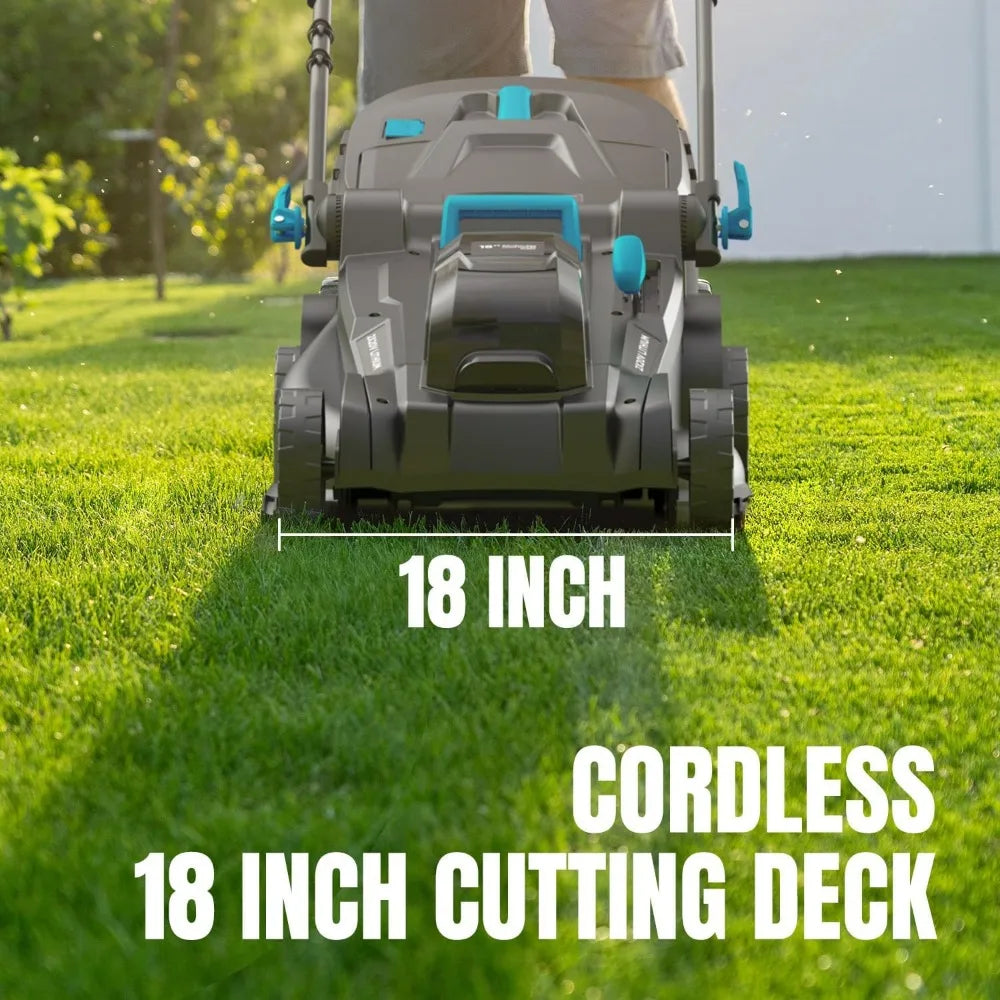 Self-Propelled Cordless Lawn Mower with Height Adjustment 18 Inch