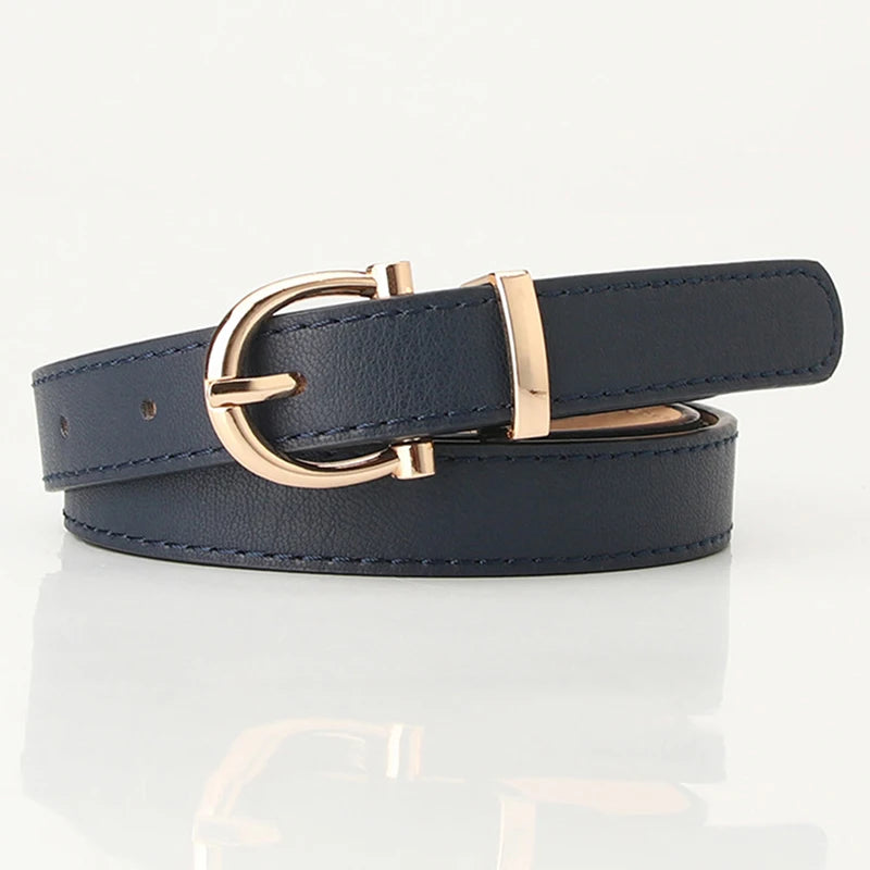 Classic PU Leather Women Belt Buckle Waist Dress Accessory