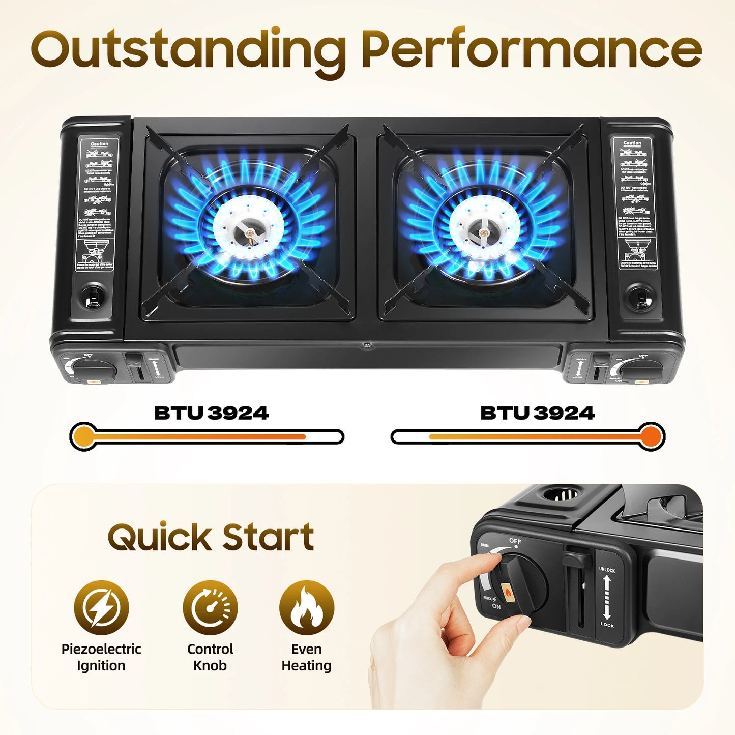 Portable Butane Camping Stove Kit With Baking Pan Case