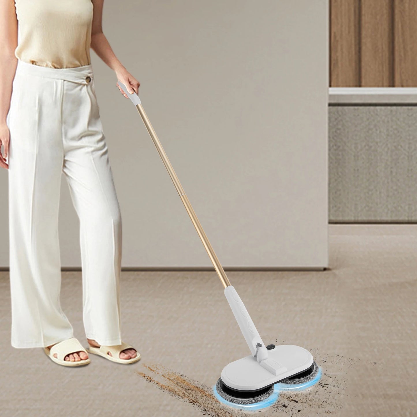 Bymaocar Cordless Spin Mop with Rechargeable Lithium Battery