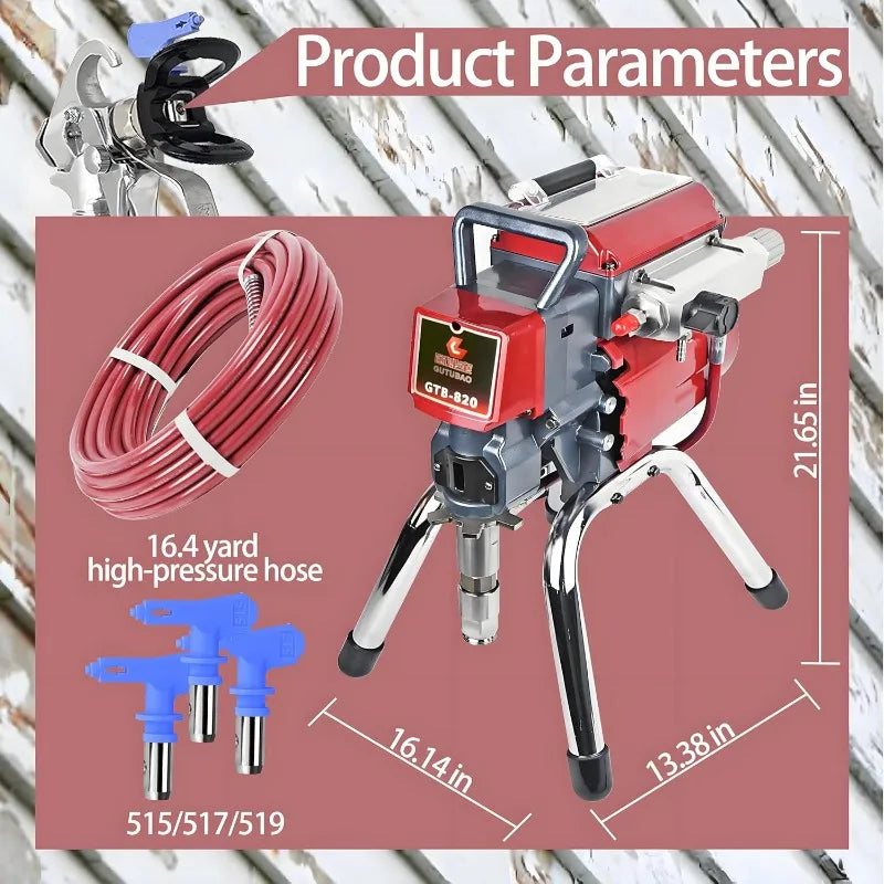 820 Airless Paint Sprayer Kit High Pressure Electric