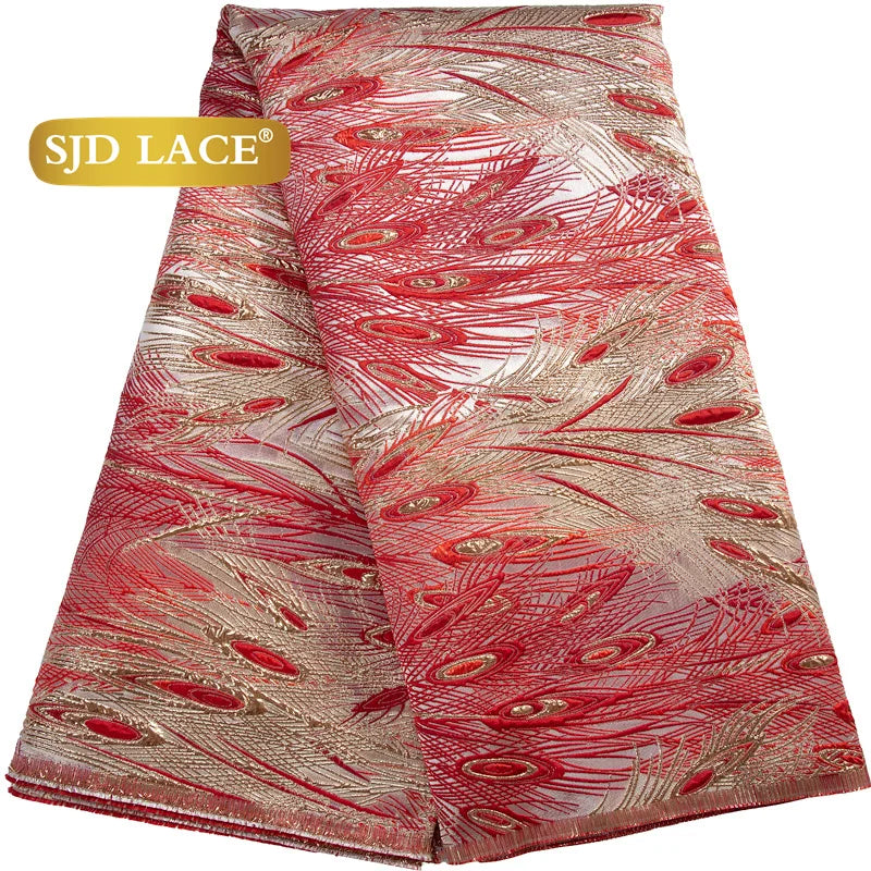 SJD African Lace Fabric High Quality Jacquard for Dresses