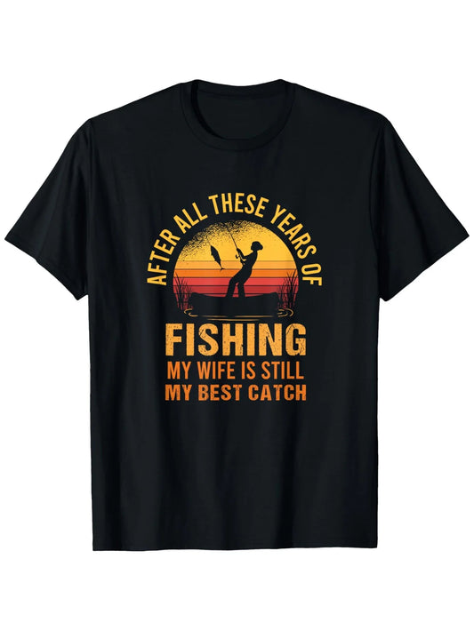 Men's Vintage Fishing T-Shirt by Closure - Casual Cotton Wear