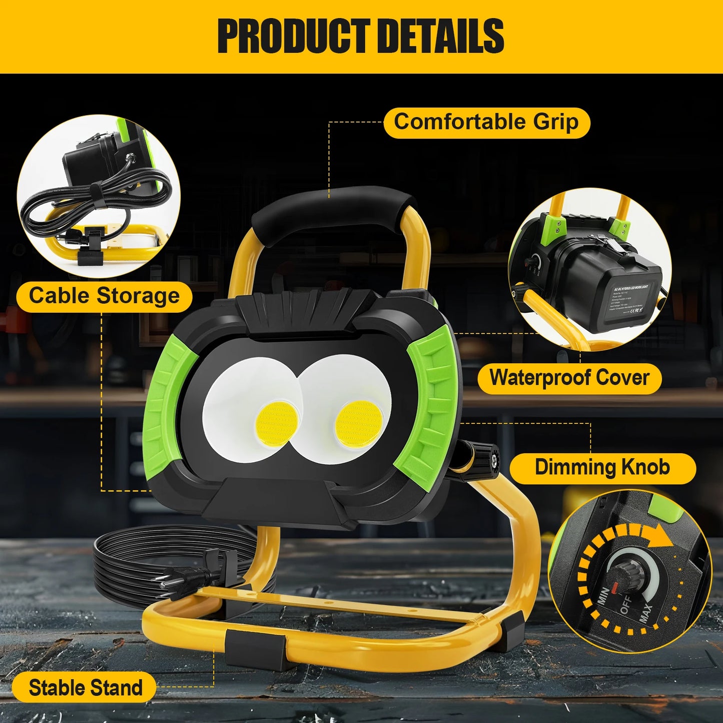 Bulb 50W Hybrid LED Work Light Compatible Makita Battery