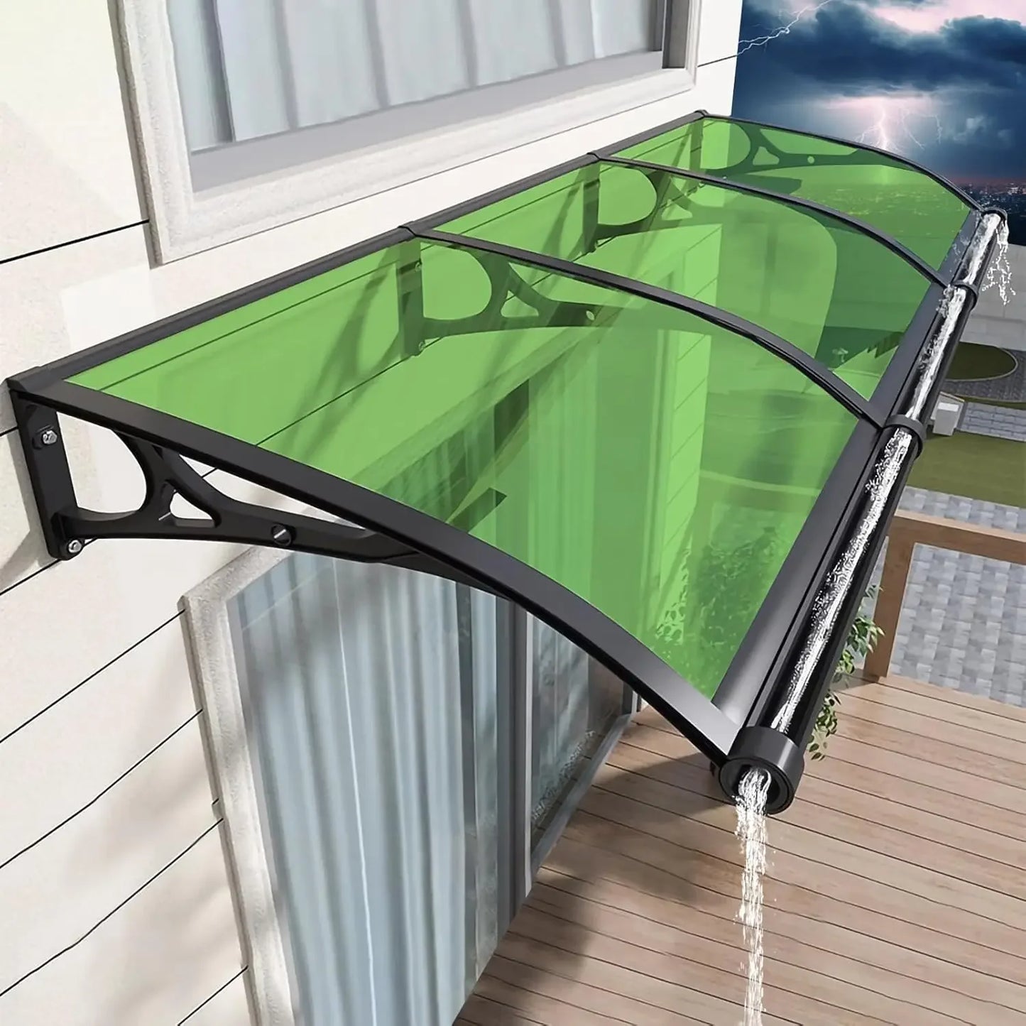 Premium Polycarbonate Door Awning for UV Rain and Snow Protection