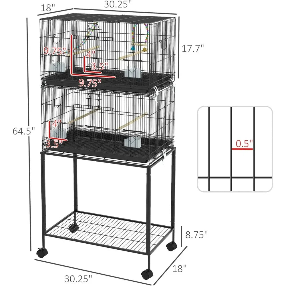 Double Stackable Bird Cage – Space-Saving Design