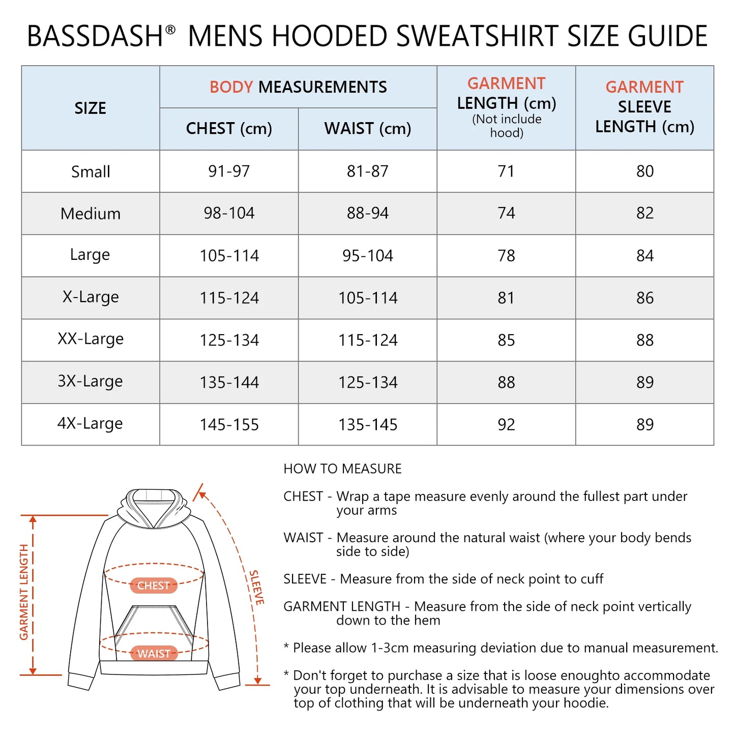 Bassdash Men's Water Resistant Fleece Lined Fishing Hoodie