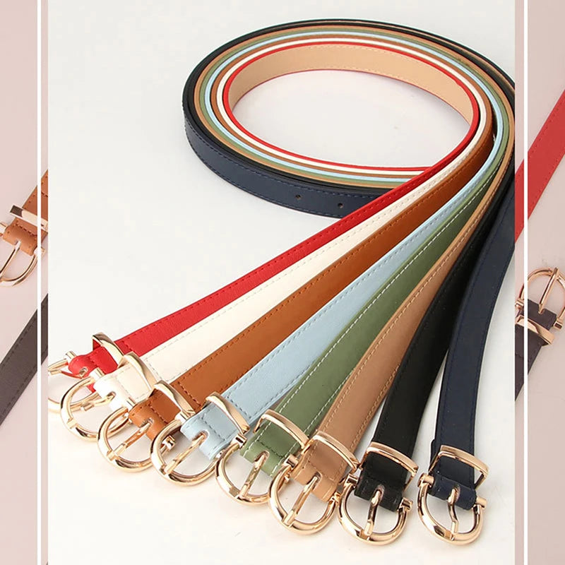 Classic PU Leather Women Belt Buckle Waist Dress Accessory