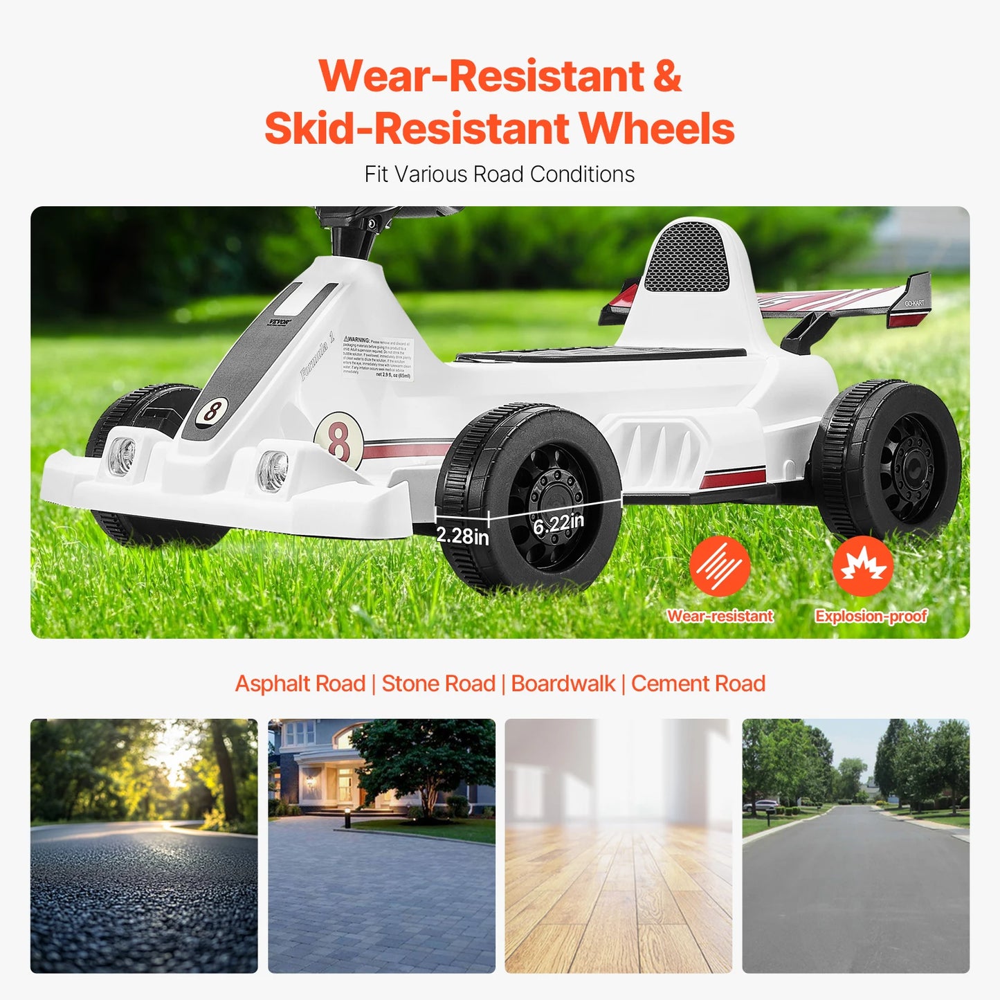 SucceBuy 6V Electric Pedal Go Kart With LED Headlights