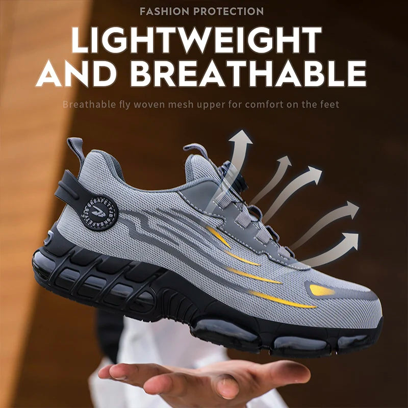 Breathable Lace Free Soft Sole Safety Shoes Anti Puncture