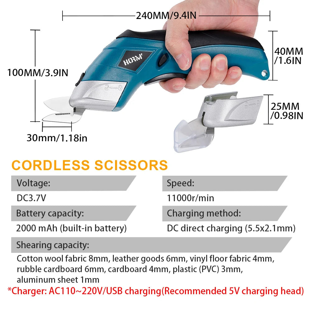 Hignconcerned USB Rechargeable Electric Scissors Fabric