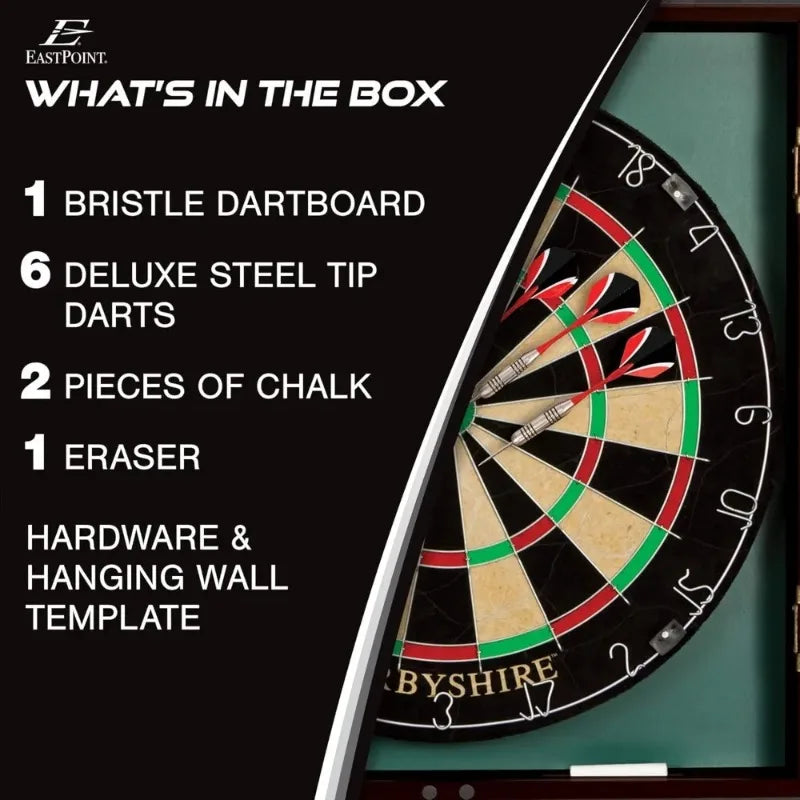 Bristle Dartboard and Cabinet Set with Easy Assembly Complete with All Accessories