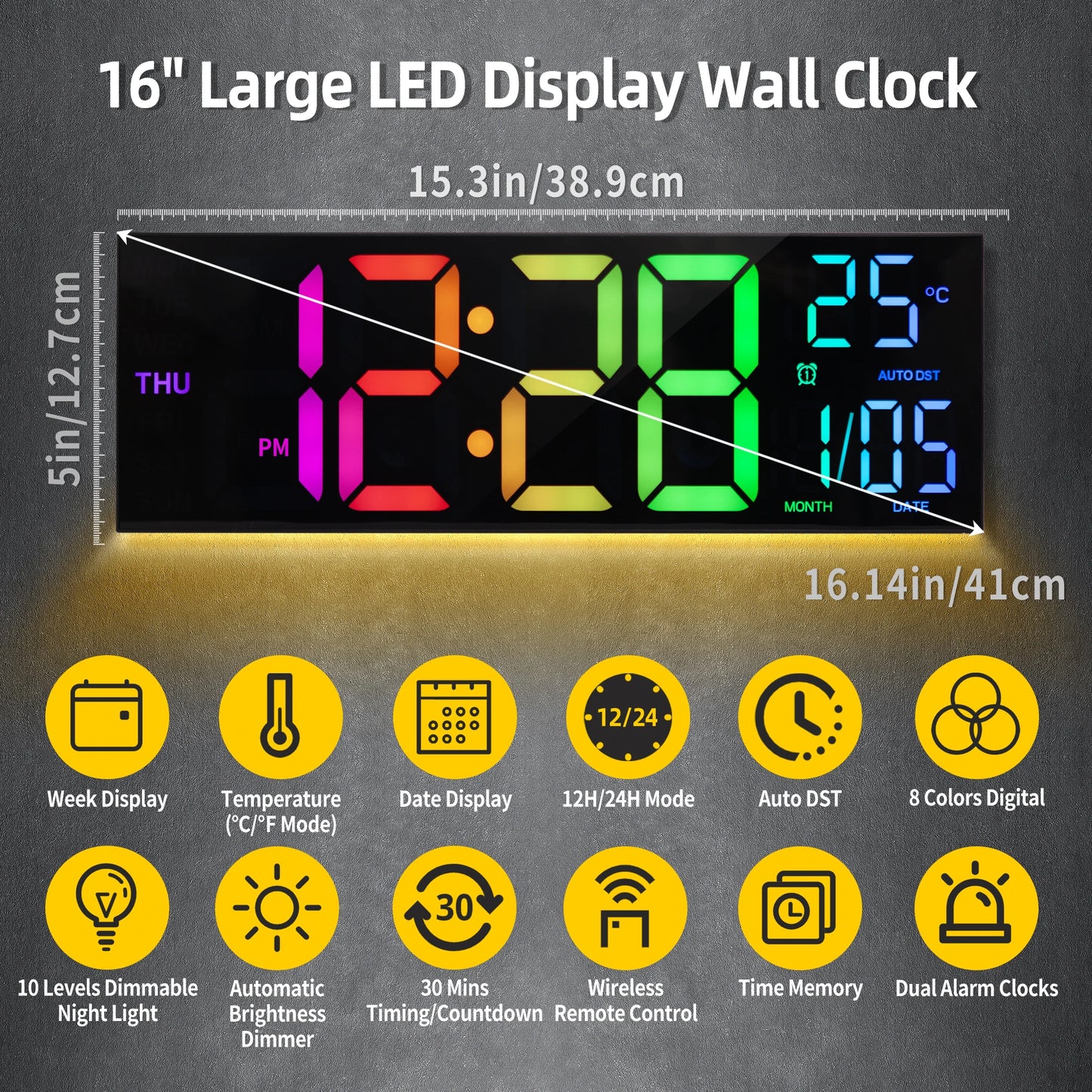 Hign Concerned Chemical Digital Wall Clock With Remote