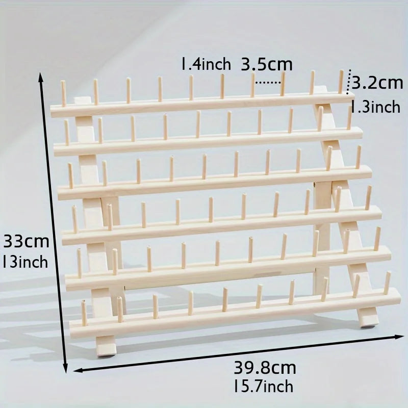 2PCS Wooden Thread Rack for 60 Spools Sewing and Embroidery