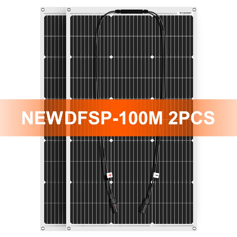 DOKIO Flexible 100W Monocrystalline Solar Panel for Camping