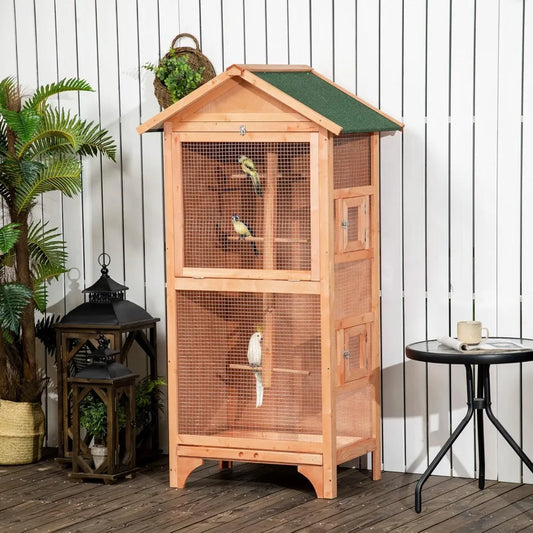60 Inch Wooden Outdoor Bird Cage – Weather Resistant