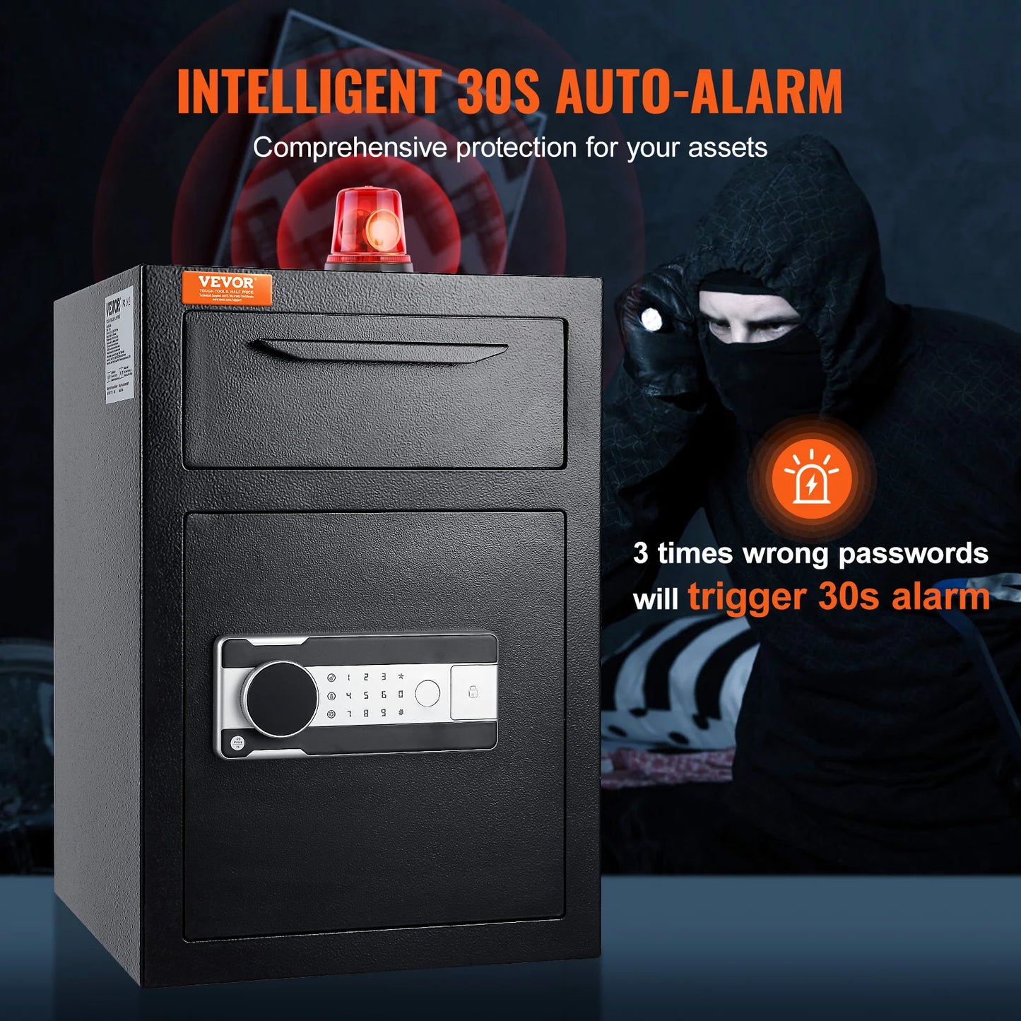 VEVOR 1.7 Cubic Foot Electronic Deposit Safe with Drop Slot